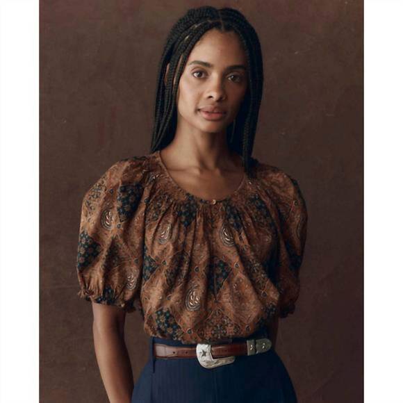 THE GREAT. Tops - NEW THE GREAT. women's the moorland top in beige
